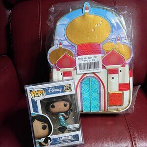 Funko Loungefly - Aladdin 30th Anniv Palace Backpack Bag w/ Jasmine Pop Vinyl